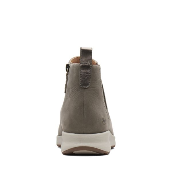 Clarks Womens Un Adorn Mid Ankle Boots Taupe Nubuck | UK-4108976